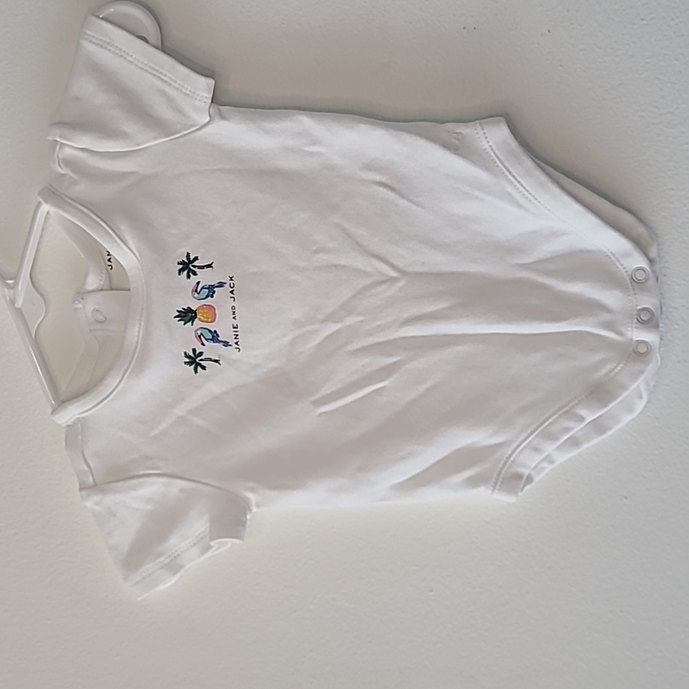 BUNDLE! Janie & Jack Parrot Onesie & Cat & Jack Denim Shorts. 0-3m